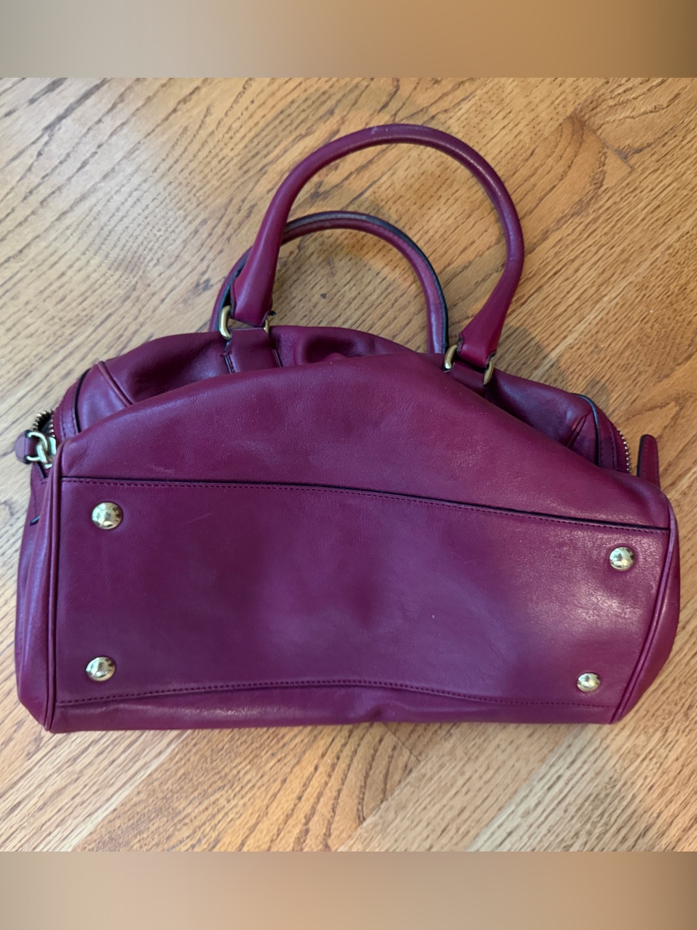Coach Leather Shoulder Bag in Deep Berry - Picture 2 of 3